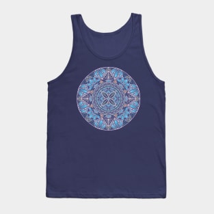 Floral Star Pacific Mandala blue sky Tank Top